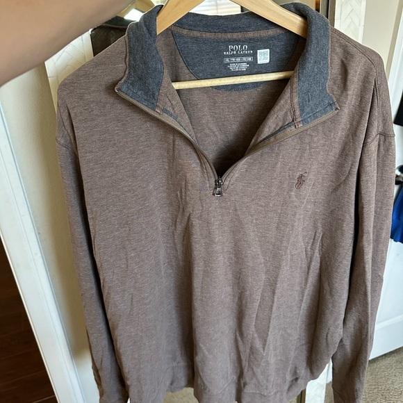 Ralph Lauren Luxury Brown Quarter-Zip Sweater - Picture 5 of 8
